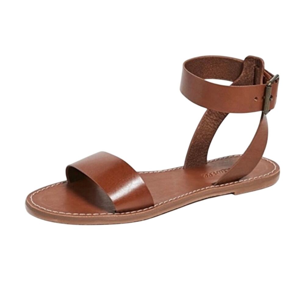 Madewell Strappy Brown Leather Sandals Size 9 - Picture 2 of 10